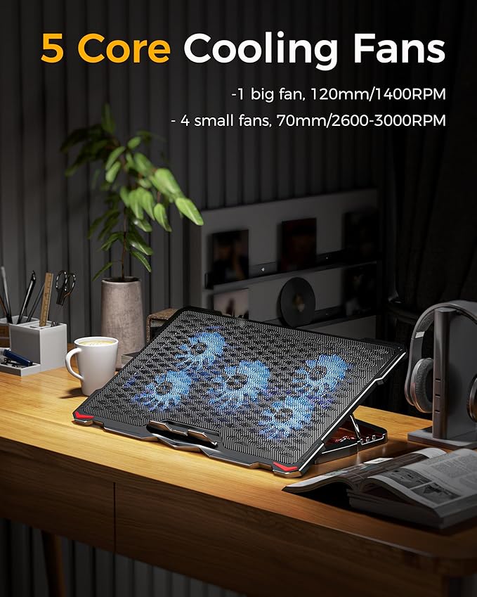 AICHESON Gaming RGB Laptop Cooling Pad 15 Fans and S035 Blue Laptop Cooler Set