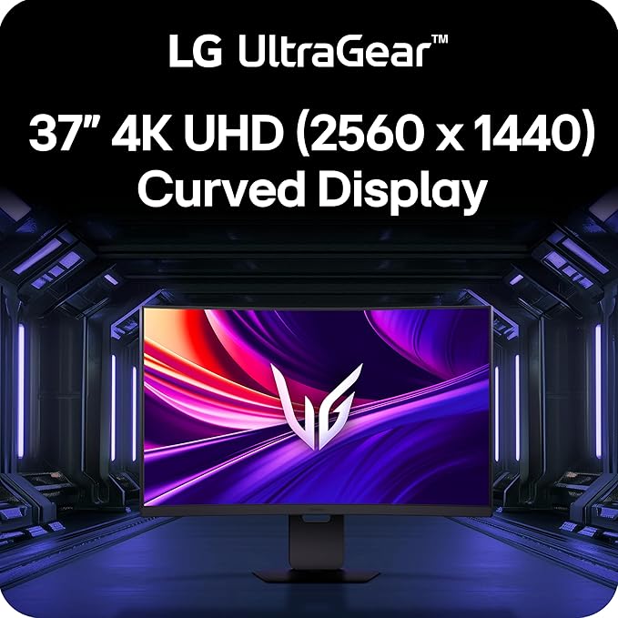 LG 37G800A-B 37-Inch Ultragear 4K UHD (3840 x 2160) Curved Gaming Monitor 165Hz 1ms FreeSync Premium Pro DisplayHDR 600 HDMI 2.1 DisplayPort USB Type-C Tilt/Height/Swivel Stand Black