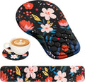 EYROZILL 3 in 1 Ergonomic Mouse Pad and Keyboard Wrist Rest Cute Mouse Pad with Wrist Support Massage Design Non-Slip Wrist Pad for Mouse Desk Mouse Set(Flower)