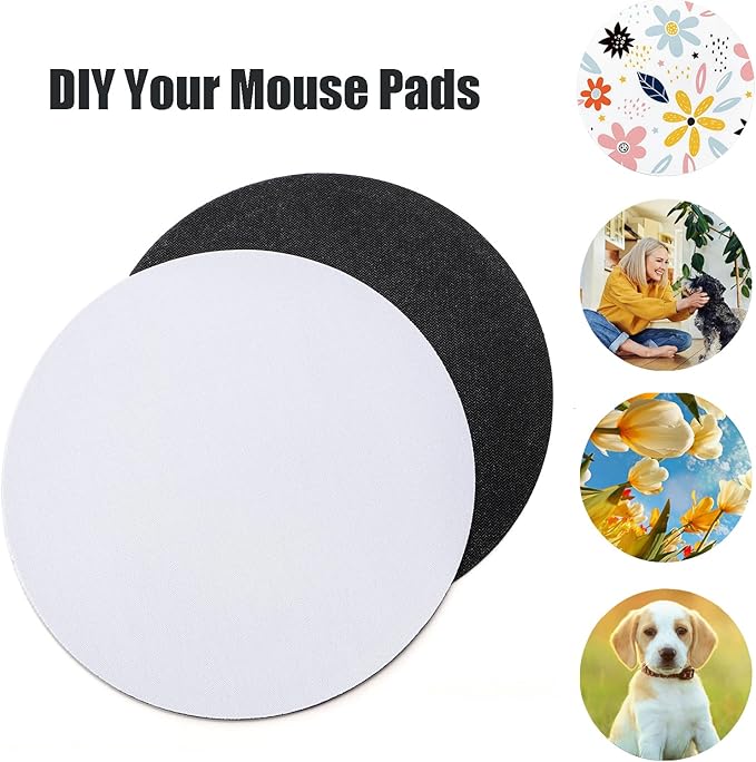 Nicunom 40 Pcs Sublimation Mouse Pad Blanks Round Mouse Pad Heat Press Printing Crafts Mousepads DIY Personalized Mouse Pads Anti-Slip Rubber Small Mouse Mat for Office Laptop Computer Gaming