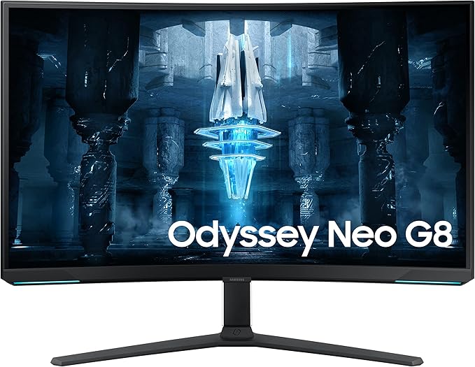 Samsung 2022 32'' Odyssey Neo G8 4K UHD 165Hz 1ms G-Sync 1000R Curved Gaming Monitor Quantum HDR2000 AMD FreeSync Premium Pro Ultrawide Game View DisplayPort HDMI Black (Renewed)
