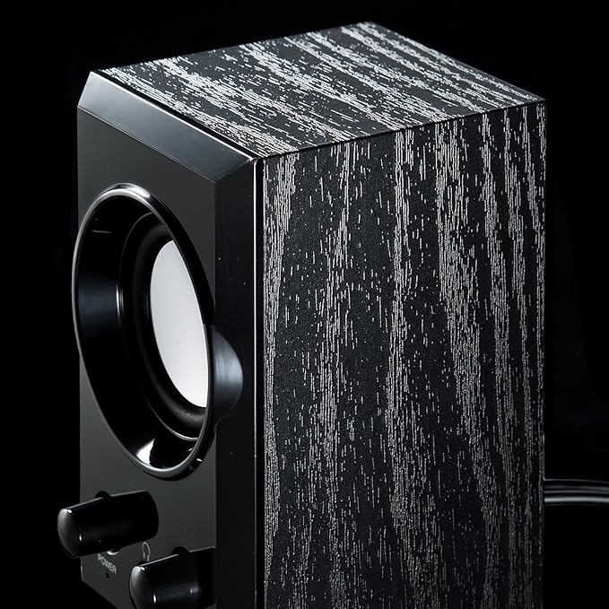 Sanwa Supply MM-SPU7BK USB Speaker Wooden Cabinet with Passive Radiator Black