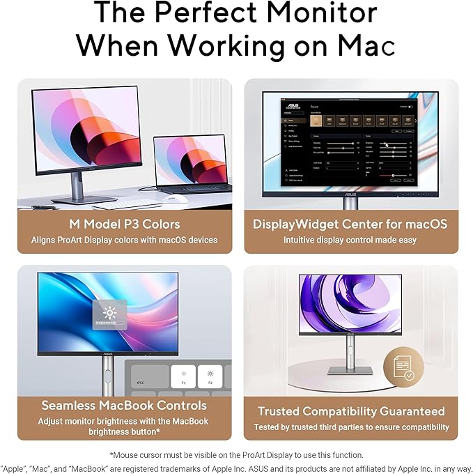 ASUS ProArt Display 24” 16:10 Professional Monitor (PA248QFV) – IPS WUXGA (1920 x 1200) 100% sRGB Color Accuracy ΔE &lt 2 Calman Verified 100Hz HDR-10 Light Sync Ergonomic 3 yr Warranty