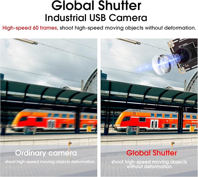 60fps Global Shutter USB Camera Module with 170° Fisheye LensHigh Speed 720P Aptina AR0144 Camera for Industrial Applications with Jetson NanoLaptopRaspberry Pi
