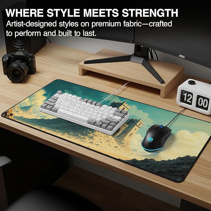 MPCO. Large Gaming Desk Pad - Fabric Desk Mats - Smooth Glide for Precision Gaming &amp Work