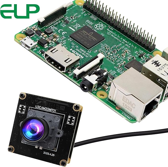 ELP Ultra HD 20MP USB3.0 Camera Module for Computer Mini UVC 3840P USB3.0/2.0 Lightburn Cameras for Windows Linux Mac Pi Wide Angle 95°(H) AR2020 4K 30FPS Webcam Board for PC Laptop Jetson Nano