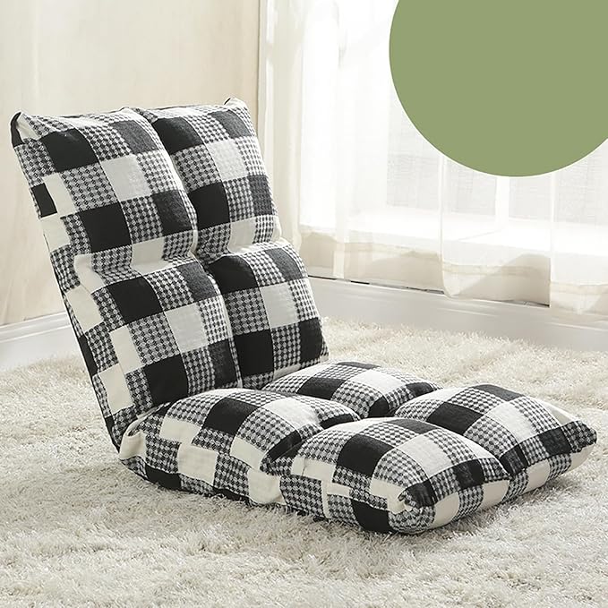 NaKeah Floor Folding Chair Gaming Sofa Chair with 5 Adjustable Positions Portable Padded Lounge Chair with Backrest Lazy Sleeper ReclinerD