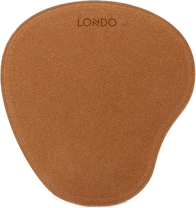 Londo PU Leather Oval Shape Non-Slip Mousepad with Wrist Rest Support Waterproof Surface Comfort Memory Foam Light Ergonomic Design Mouse Pad for Laptop Desktop