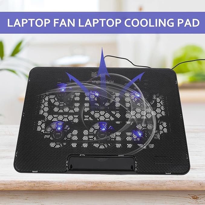 Laptop Cooling Pad 15.6 Inch with 1 Quiet Fan Black Cooling Stand for Gaming and Work Laptops Portable Heat Dissipation Base for Office and Home Use