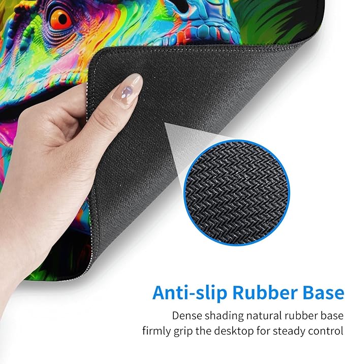 Colorful Dinosaur Mouse Pad Non Slip Large Desk Keyboard Mat Gaming Protection Pad 16X29.5 Inch
