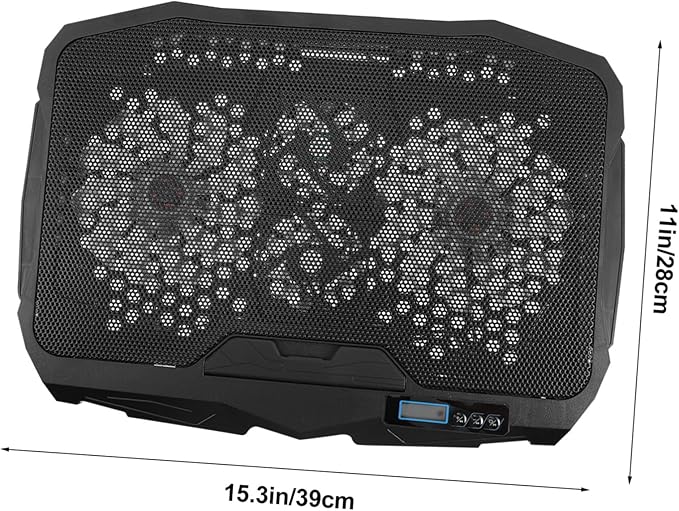Tofficu Notebook Cooler Adjustable Height Led Fan Dual USB Ports Angle Support for Quiet Laptop Cooling and Ventilation Portable Laptop Cooling Mat