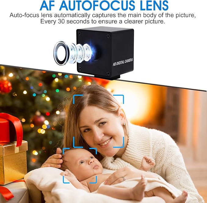 ELP 1080P USB Camera with Box Housing Autofocus High Speed PC Cameras Wide Angle with 100degree No Distortion Lens Mini UVC USB2.0 Webcam OV2710 High Frame 100fps 60fps USB Web Came for Computer