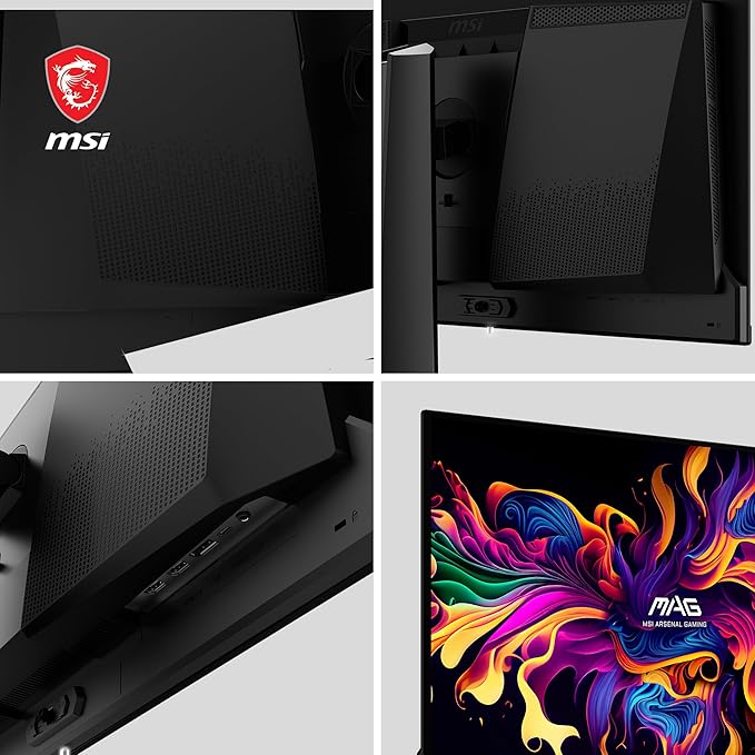 msi MAG 271QPX QD-OLED 27 OLED Gaming Monitor 2560 x 1440 (QHD) 0.03ms Response time 360Hz True Black HDR 400 HDMI DP Port USB Type C Tilt Height Black