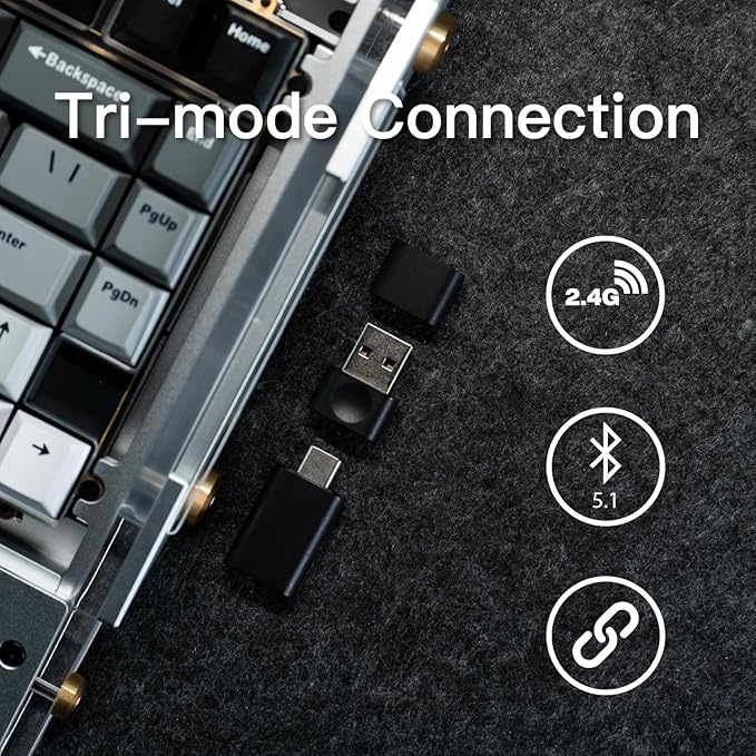 Black Diamond 75 v2 RGB Wireless Mechanical Gaming Keyboard 2.4G 2ms Latency Tri-Mode Connection Leaf Spring Mount Custom Internals Hotswapable Switch