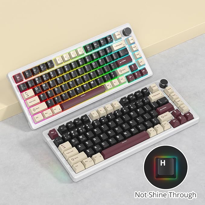 75% Wired Gaming Keyboard Hot Swappable Gasket Mount White Switch 82 Keys TKL Mechanical Keyboard NKRO Creamy for PC Laptop Windows Gamer