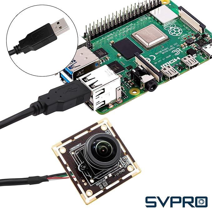 SVPRO 5MP 30FPS Fisheye USB Camera Module 200 Degree Ultra Wide Angle Webcam Board IMX335 Sensor Low Light Computer Vision Industrial Security Camera for PCRaspberry Pi Jeston Nano(M12 Lens)