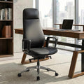 EUREKA ERGONOMIC Alto Leather Desk Chair Silicone Leather Office Chair with Wheels High Back Office Chair Executive Office Chair Comfy for Home &amp Office Black