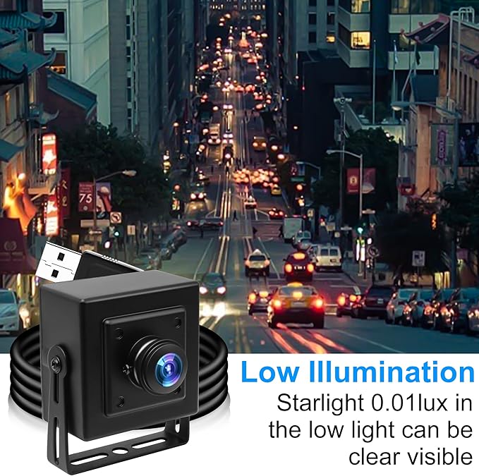 ELP Sony IMX323 Sensor Mini Wide Angle USB Camera with 180degree Fisheye Lens HD 1080P 0.01Lux Low Light PC Camera UVC H.264 USB2.0 Embedded Webcam for Computer LaptopRaspberry Pi