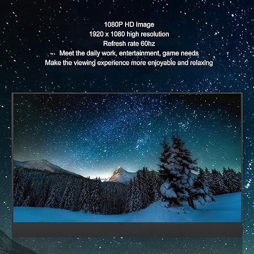 GOWENIC 13.3 Inch Portable Display 1080P FHD Portable Display for Laptop USB Type C External Second Screen with Dual Speaker HDR High Dynamic Range for for Laptop PC