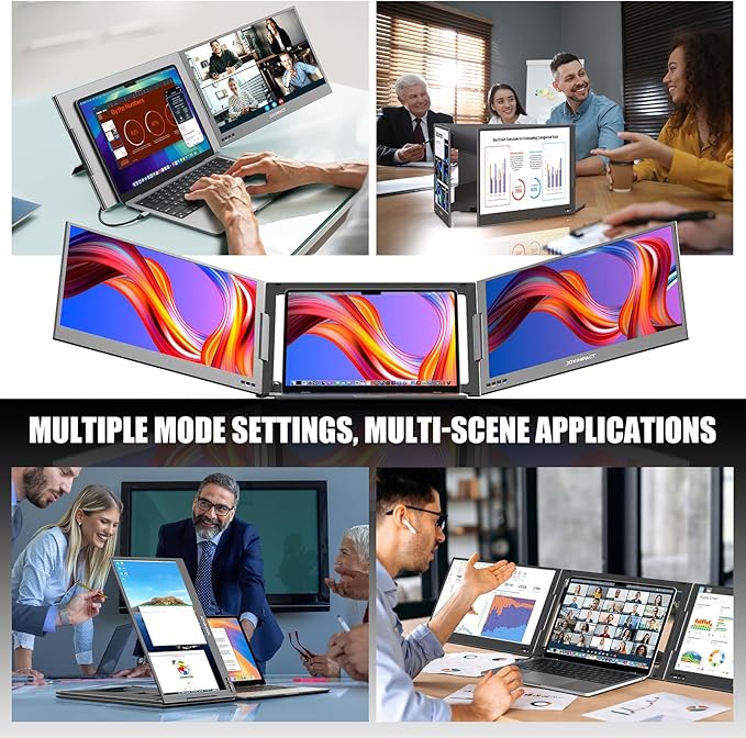 Dual Screen Laptop Monitor Extender 15.6 Fully Compatible Laptop Triple Screen Extender FHD 1080P IPS Portable Monitor for Laptops 12~17 inch Plug &amp Play with USB-C for Win/Mac/PS5/Switch/PS4