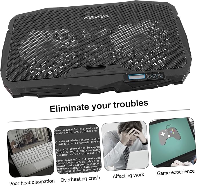 Gatuida Adjustable Laptop Cooler Stand Speed Silent Fan Metal Mesh Cooling Pad for Ergonomic Height Support Stable Ventilated Base for Cervical Spine Care Compatible with All Laptops