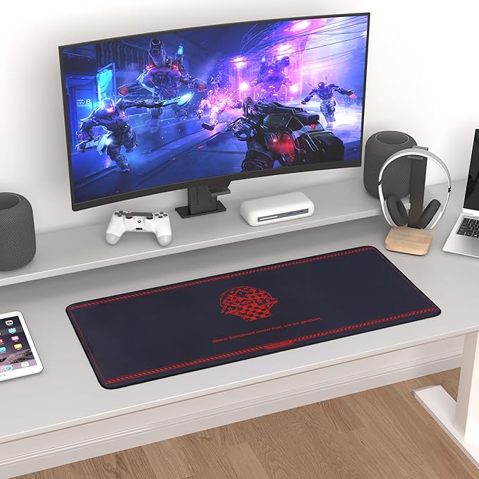 Mouse pad - Evangelion-Inspired Mystic Symbol Design Large 35.4x15.7 Stitched Edges Non-Slip Waterproof Anime Philosophy Desk Mat