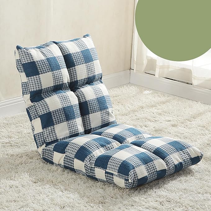 NaKeah Floor Folding Chair Gaming Sofa Chair with 5 Adjustable Positions Portable Padded Lounge Chair with Backrest Lazy Sleeper ReclinerJ