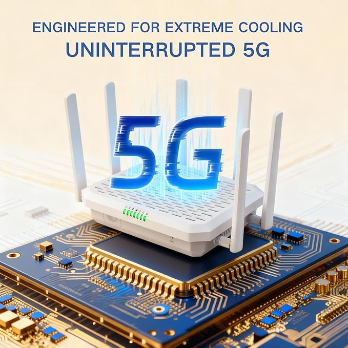 InHand FWA02 5G | Wi-Fi 6 Router (DL 4.76Gbps) | Dual 2.5G ETH Cloud-Managed and Secure Network Solution for Home RV and Business (FWA02-NATM)