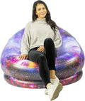 Air Candy Galaxy LED Illuminated Inflatable Chair – Light-Up Gaming Lounge Seat with Multicolor LEDs Waterproof PVC Portable Indoor Outdoor Seating
