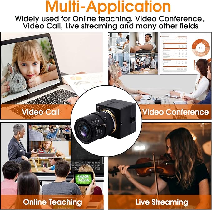 SVPRO USB Camera 1080P HD Webcam with Zoom Lens 2.8-12mmManual Focus Web Cam for ComputerH.264 Low Light Camera with Sony IMX323 Sensor for Streaming/Video Conference/Studio