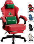 GTPLAYER Gaming Chair for Adults Ergonomic Video Game Chairs Footrest &amp Linkage Armrest Reclining High Back Silla Gamer with Wider Seat for Home Office Ace Pro Christmas(Velvet)