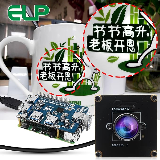ELP 48MP USB Camera Module for Wide Angle PC &amp 3D Printer Monitoring - Laser Engraver &amp Security Camera - Jetson Nano &amp RaspberryPi Compatible