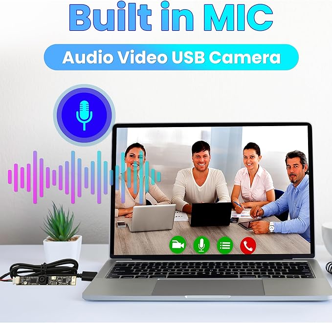SVPRO 8MP USB Camera Module with Microphone for Computer LaptopFixed Focus UVC Lightburn Camera Micro Embedded Webcam Board for WindowsLinuxAndroidMac OS