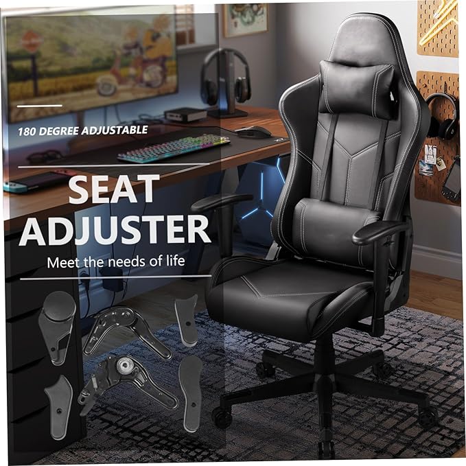 Ciieeo 6 Pcs E Sports Chair Adjusters Multi Angle Tuners Iron and Plastic Gaming Chair Accessories for Seat Angle Black