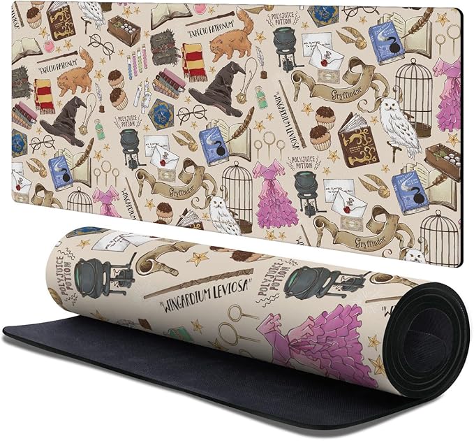 Head Case Designs Officially Licensed Harry Potter Hogwarts Pattern Graphics 37.4 x 15.75 x 0.16 inches (900 x 400 mm) - XL Gaming Office Desk PC Keyboard Mouse Mat Pad