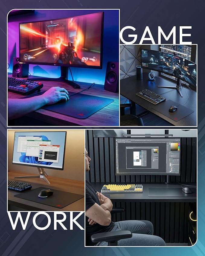 Glass Mousepad for Gaming | 2mm Ultra-Thin Hard Gaming Mousepad | Glass Mouse Pad for Esport 12.2x16.1 | Tempered Glass Ultra-Smooth AF Surface | Precise Tracking High-Speed Non-Slip Base