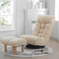 Multifunctional Folding Lazy Sofa Chair with Footrest Adjustable Back and Headrest Japanese Style Ideal for Home Office and Balcony