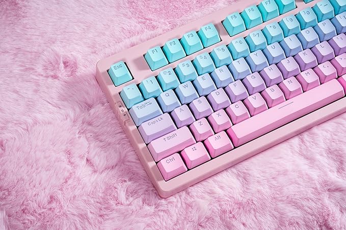 ZORNHER ZH980 Mechanical Keyboard95% Pink &amp Blue Creamy Keyboard with Number PadGaming Keyboard Full SizeShine Through PBT KeycapsCreamy Sounding Linear Switches