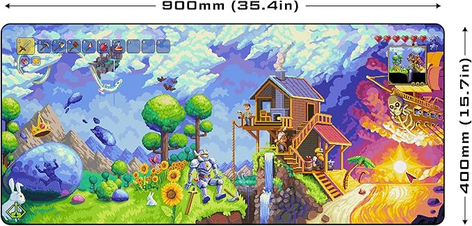 Terraria - Beginnings Gaming Desk Mat – Large Extended Mouse &amp Keyboard Pad