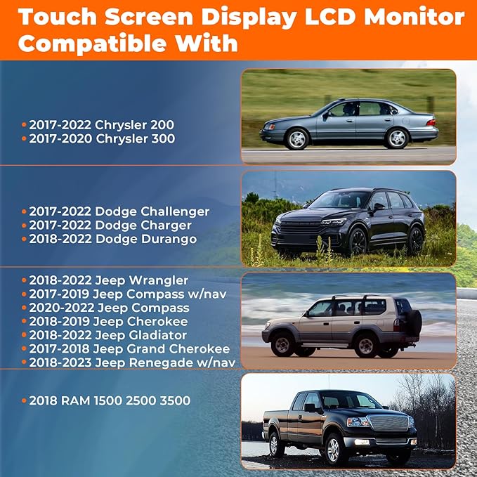 8.4 Uconnect 4C NAV UAQ Touch Screen Display LCD Monitor Replacement for Dodge RAM Jeep Chrysler 2017-2022 Replaces LA084X01(SL)(02)