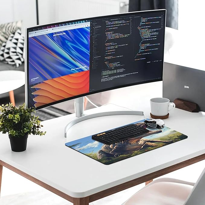 XXL Gaming Mouse Pad Animal Dinosaurs XXL Gaming Mouse Pad Large Desk Mat Protector for Desktop Anti-Slip Rubber Extended Computer Keyboard Mat Writing Pad for Work Office 15.7 * 35.4 inB-400