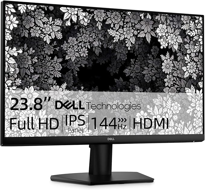 Dell 23.8 144Hz FHD Monitor IPS 1ms Display 16:9 AMD FreeSync VESA Ultra-Thin Bezels Flicker Free Anti-Glare 2X HDMI Black