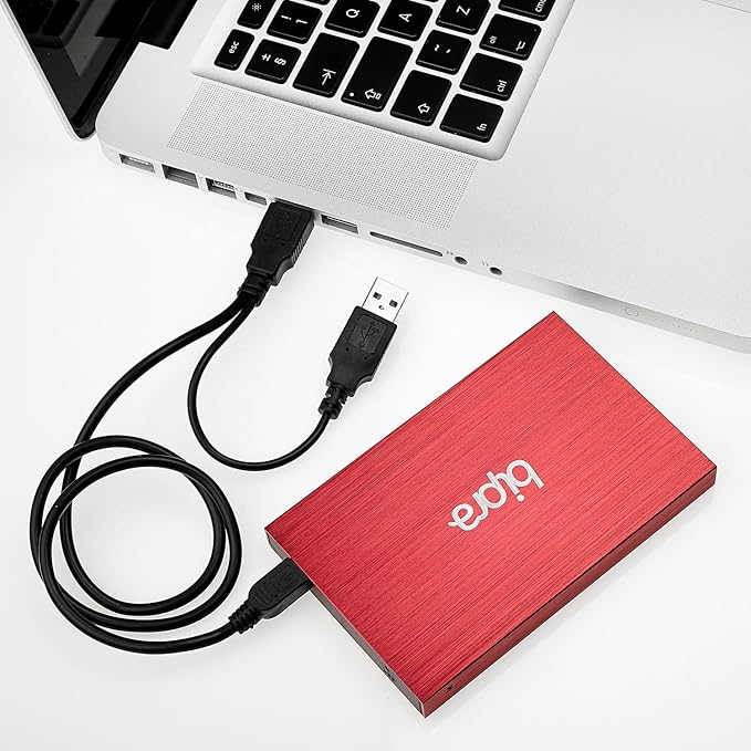 120Gb 120 Gb 2.5 Inch External Hard Drive Portable USB 2.0 - Red - Fat32 (120Gb)