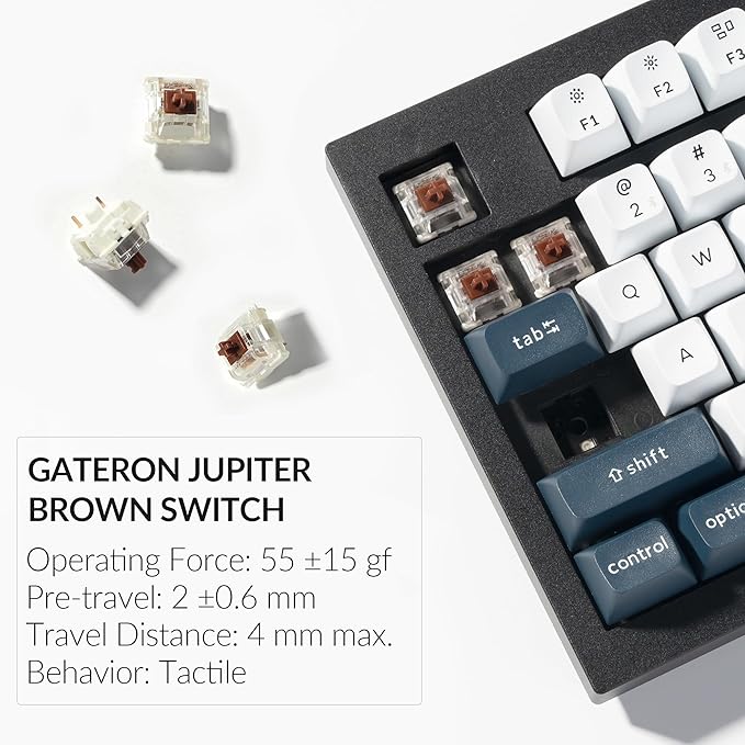Keychron Q5 Max Wireless Custom Mechanical Keyboard 2.4 GHz Bluetooth QMK Full Aluminum 96% Layout RGB with Hot-swappable Gateron Brown Switch Compatible with Mac Windows Linux