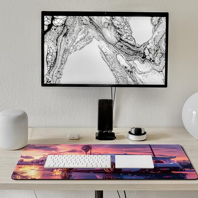 JDM Car Modified BRZ Sunset Large Gaming Mouse Pads Non-Slip Rubber Base Desk Mat Laptop Computer Accessories Supplies Writing Pad for Office Home 40x90cm