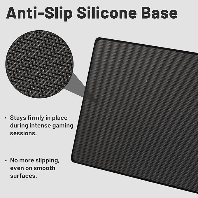 Glass Gaming Mouse Pad Hard Mousepad for Gaming 13.7” x 9.8” Ultra-Smooth Micro-Etched Surface Mousepad Improved Precision &amp Speed Anti-Slip Base Black