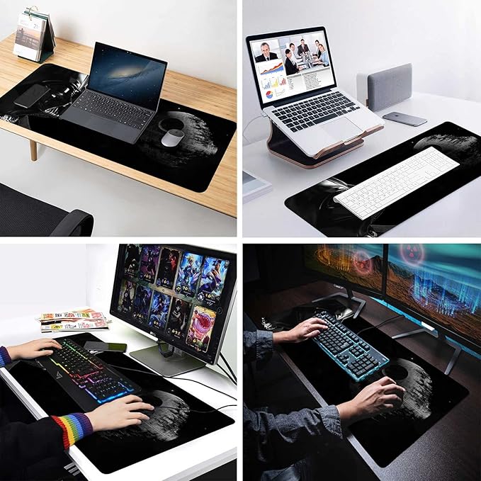 Large Mouse Pad XXLMousepad with Stitched Edges &amp Non-Slip Rubber Base-High Speed Surface-Laptop Desk Pads-Computer Keyboard and Mice Combo Pad Mat 15.7X31.5 inch