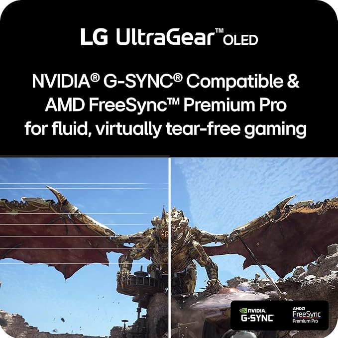 LG ‎32GS95UE 32-inch Ultragear OLED Gaming Monitor UHD 240Hz 0.03ms DisplayHDR True Black 400 AMD FreeSync Premium Pro NVIDIA G-Sync HDMI 2.1 DisplayPort Tilt/Height/Swivel Stand Black