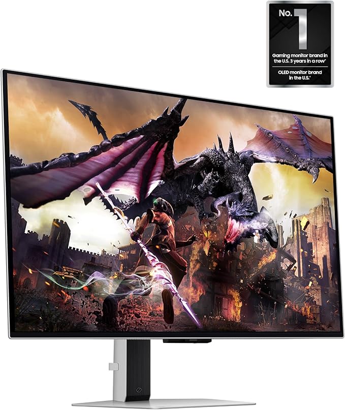Samsung 32 Odyssey OLED G8 (G80SD) Series 4K UHD Smart Gaming Monitor w QD-OLED 240Hz 0.03ms G-Sync Compatible Glare-Free Display LS32DG800SNXZA 3 Yr Warranty (Renewed)