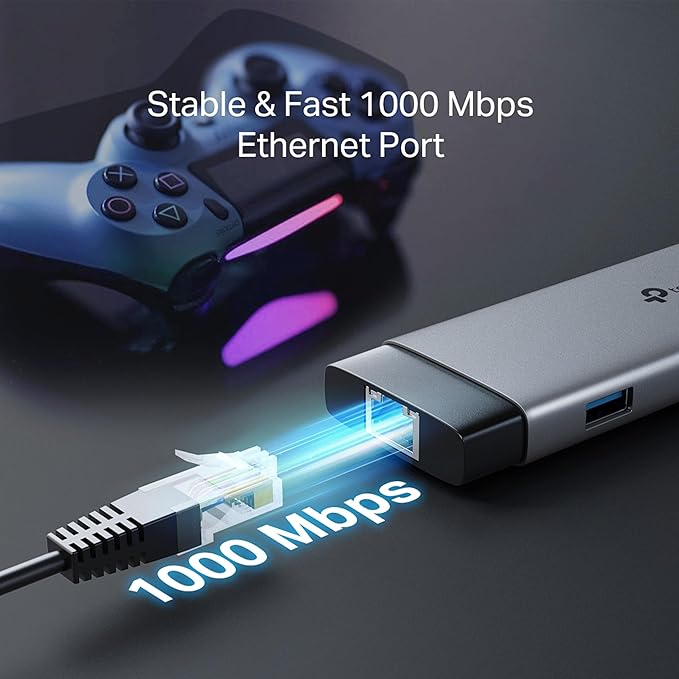 UH9120C 9-in-1 USB Type-C Hub 4K to 60Hz HDMI Ethernet 1Gbps SD and microSD UHS-I 100W AC Adapter 1 USB-C Data Port 3 USB-A Data Ports